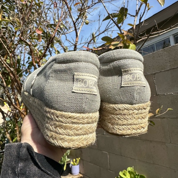 Womens skechers bob wedge canvas shoe Taupe #7 - Picture 2 of 7